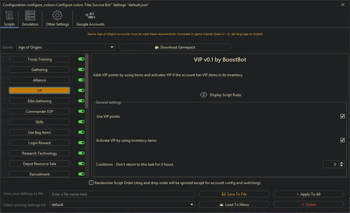 Age of Origins Bot - VIP